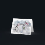 Cowboy Snowman Faltschachtel Weihnachtskarte Karte<br><div class="desc">Ich habe kein Studio mehr,  um Originalgemälde zu machen. Sooo!. Diese Cowboy-Snowman-Kunst wurde digital von Deborah Miller,  Visages Gift Store erstellt.</div>