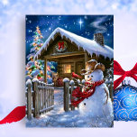 Cowboy Snowman Feiertagspostkarte<br><div class="desc">Cowboy Snowman Design.</div>
