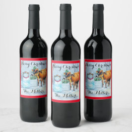 Cowboy Snowman Flasche Set für Lebensmittel und Ge Weinetikett