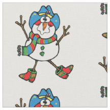 Cowboy Snowman Holiday Fabric