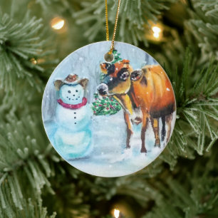 Cowboy Snowman Ornement de Noël
