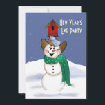 Cowboy Snowman Silvester Party Einladung<br><div class="desc">Ich spielte mit meinem Cowboy Snowman, um diese neue Ausgabe mit einem roten Vogelhaus, Schnee und Sternenhimmel zu kreieren.</div>