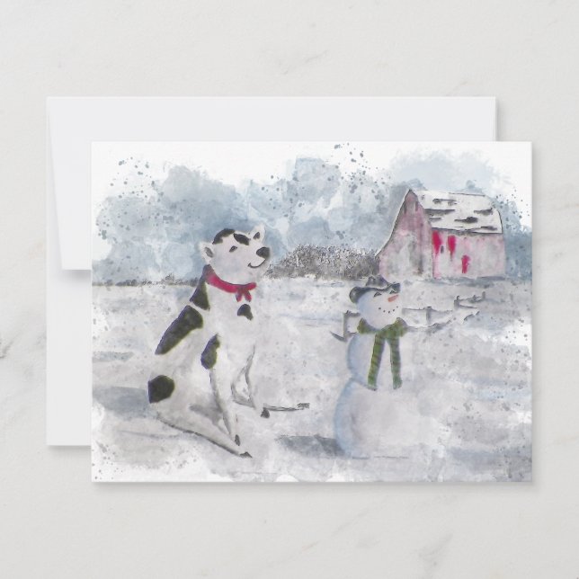 Cowboy Snowman Weihnachts-Einladung Einladung (Vorderseite)