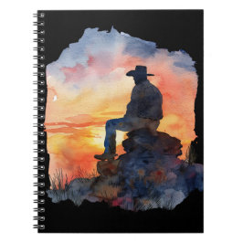 Cowboy Sonnenuntergang. Notizblock