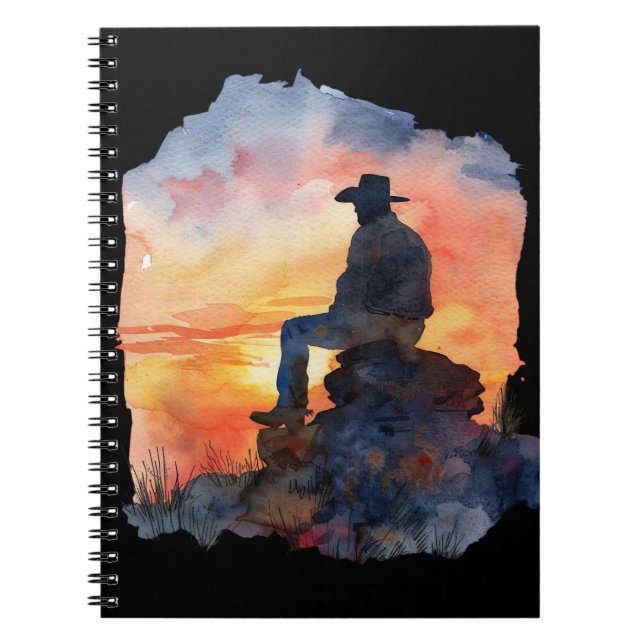 Cowboy Sonnenuntergang. Notizblock (Vorderseite)