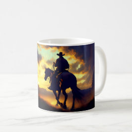 Cowboy-Sonnenuntergang-Ruhestand Kaffeetasse