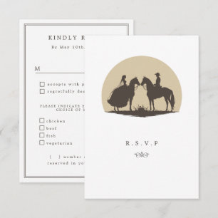 Cowboy Sonnenuntergang Wahl Hochzeit RSVP Karte