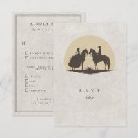 Cowboy Sonnenuntergang Wahl Hochzeit RSVP