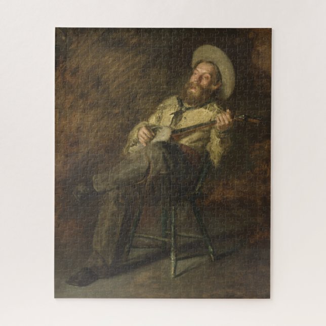 Cowboy spielt Banjo und singt Country Music (Vertikal)