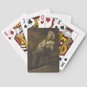 Cowboy spielt Banjo und singt Country Music Spielkarten
