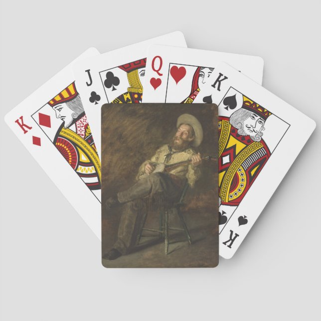 Cowboy spielt Banjo und singt Country Music Spielkarten (Rückseite)
