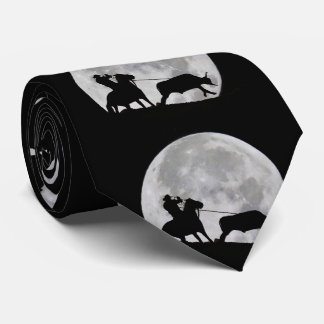 Cowboy Steer Roping Vollmond Krawatte