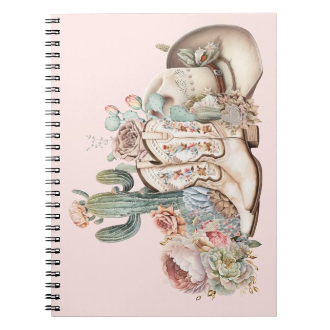 Cowboy-Stiefel aus Boho-Wüste Notizblock (Vorderseite)