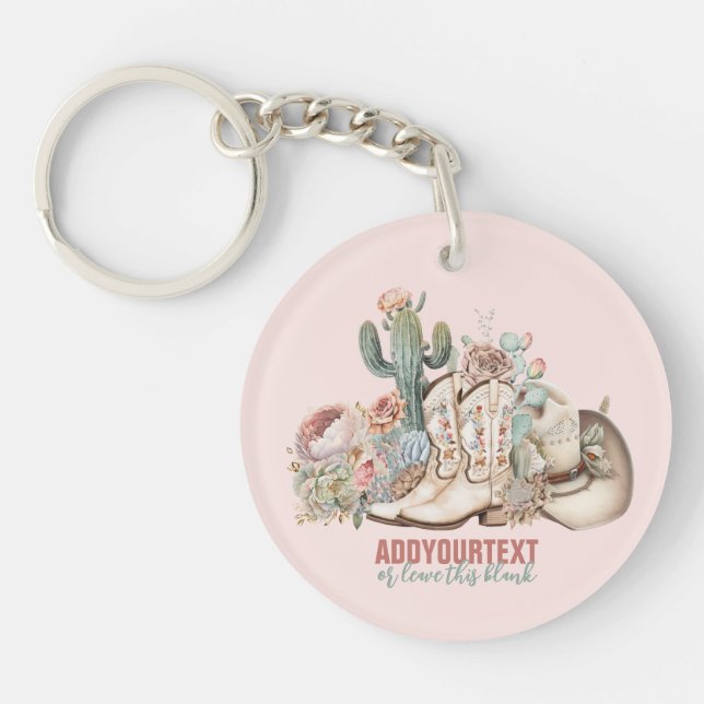 Cowboy-Stiefel aus Boho-Wüste Schlüsselanhänger (Vorderseite)