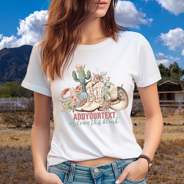 Cowboy-Stiefel aus Boho-Wüste T-Shirt (Boho desert cowgirl cowboy boots cowboy hat T-Shirt)