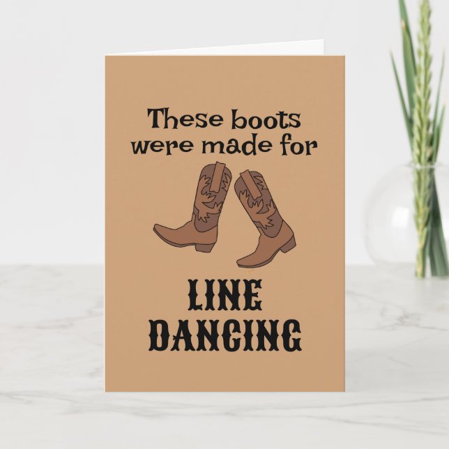 Cowboy Stiefel für Line Dancer Line Tanzen Geburts Karte (Vorderseite)