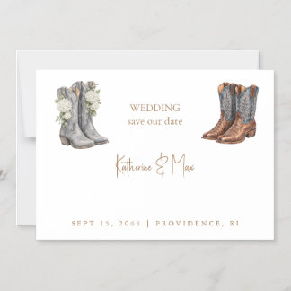 Cowboy-Stiefel Hochzeit Save-the-Date Magneteinladung