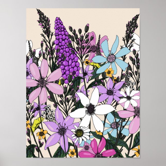 Cowboy-Stiefel mit Wildblumen Poster (Vorne)