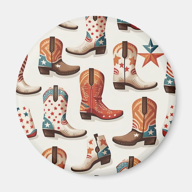 Cowboy-Stiefel-Muster Magnet (Vorne)