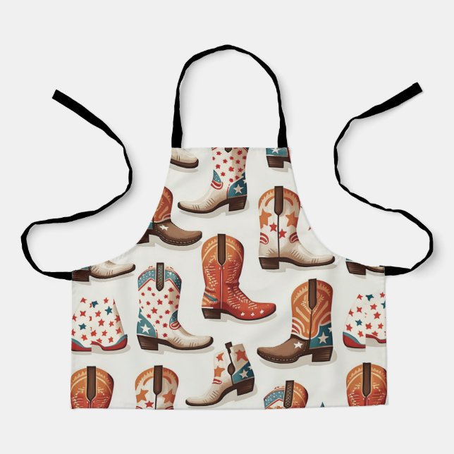 Cowboy-Stiefel-Muster Schürze (Vorderseite)