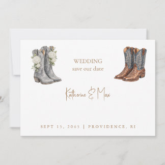 Cowboy-Stiefel Paar Foto Hochzeit Save the Date