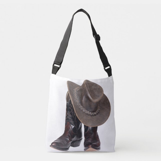 Cowboy Stiefel und Hut Tragetaschen Mit Langen Trägern (Vorderseite)