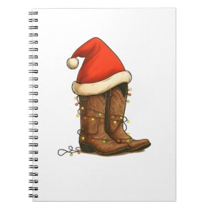 Cowboy-Stiefel Weihnachten Western Santa Hut Notizblock