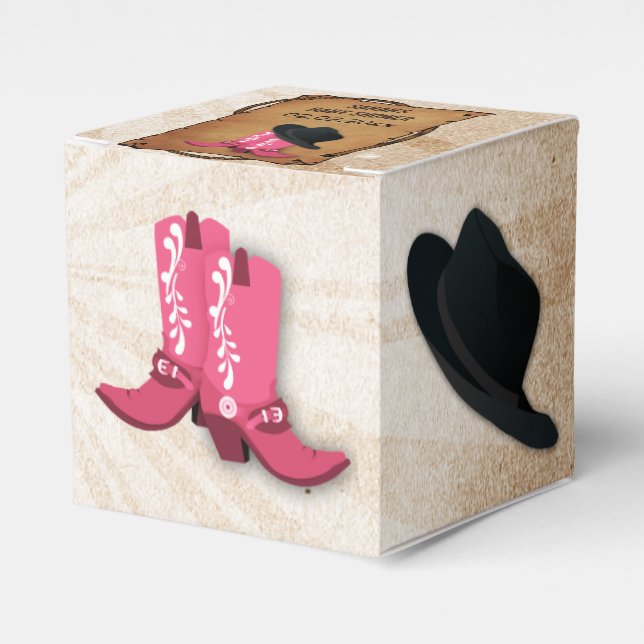 Cowboy Stiefel Western Personalisierte Gefälligkei Geschenkschachtel (Vorderseite)