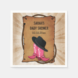 Cowboy Stiefel Western personalisierte Party Servi Serviette