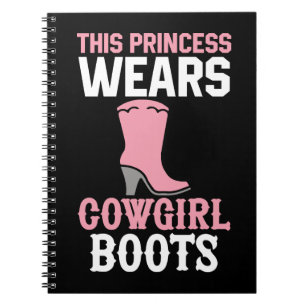 Cowboy-Stiefel Western Pferd Cowgirl Prinzessin Notizblock