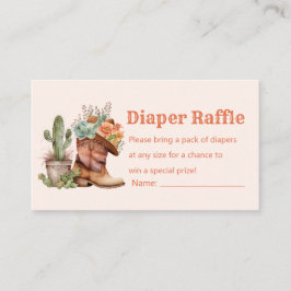 Cowboy Stiefeldiaper Tombola Babydusche Begleitkarte