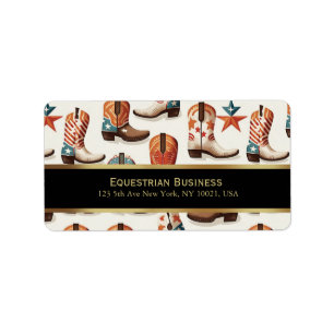 Cowboy Stiefelmuster Adressaufkleber
