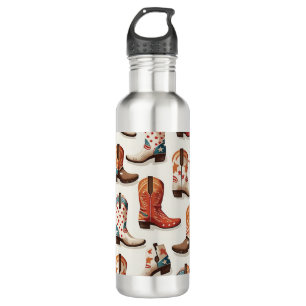Cowboy Stiefelmuster Edelstahlflasche