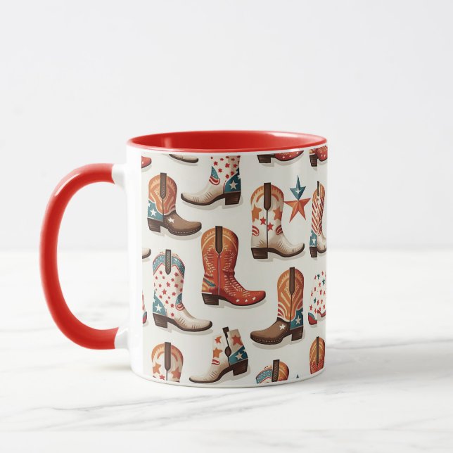 Cowboy Stiefelmuster Tasse (Links)