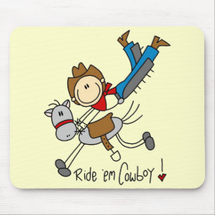 Cowboy-Strichmännchen-T-Shirts und Geschenke Mousepad