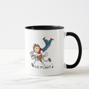 Cowboy-Strichmännchen-T-Shirts und Geschenke Tasse