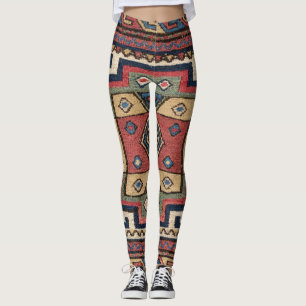 Cowboy Sumakh: Farbiges Rotes Weiß des 19. Jahrhu Leggings