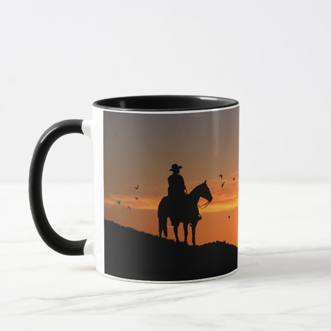 Cowboy Sunset Horse Tasse (Links)