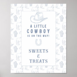 Cowboy-Süßigkeiten und Leckereien Babydusche Poster