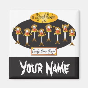 Cowboy-Süßigkeits-Mais-Gruppe   Halloween Magnet