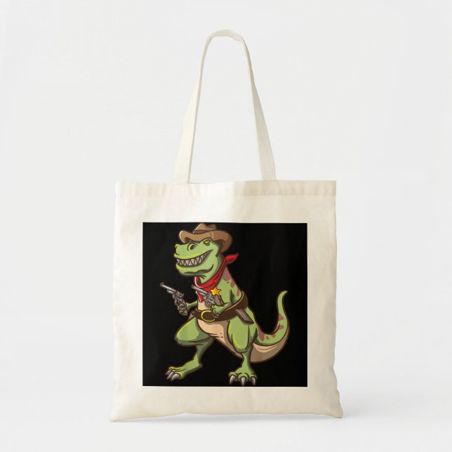 Cowboy T Rex Dinosaur Kids Wild West Country Boys Tragetasche (Vorne)