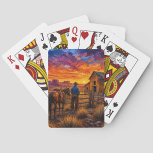 Cowboy-Tage-Ende-Spielkarten Spielkarten