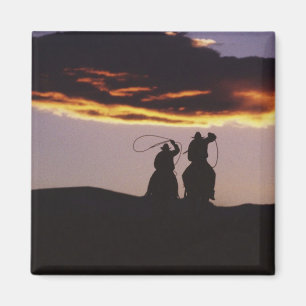 Cowboy-Team mit Lassoes Magnet