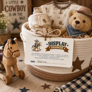 Cowboy Teddy Bear Display Baby Shower Begleitkarte