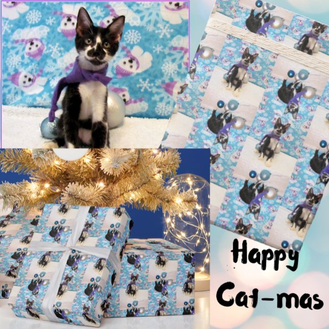 Cowboy the Adorable Cat - Weihnachtswrapping Paper Geschenkpapier (Von Creator hochgeladen)