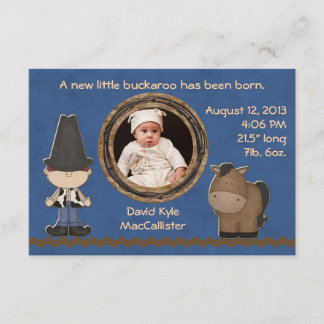 Cowboy Theme Baby Boy Geburtsankündigung Ankündigung