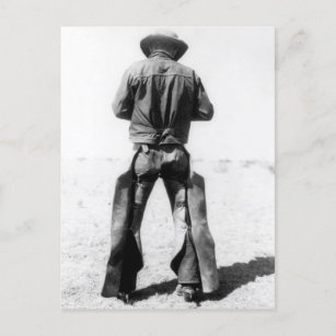Cowboy Tragen von Chaps Vintag Postkarte