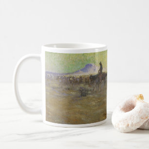Cowboy treibt Rinder auf der Range von Lon Megarge Kaffeetasse