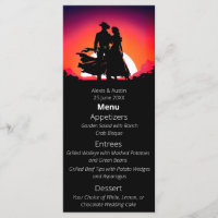 Cowboy und Bride Sundown Western Style Wedding