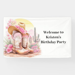 Cowboy und Cactus Birthday Banner